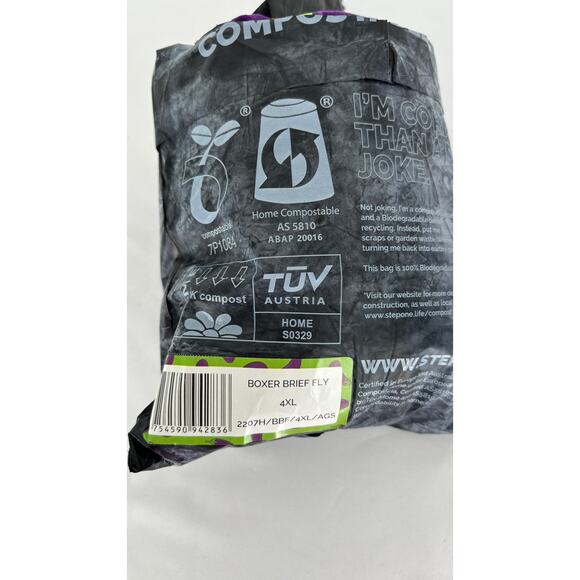 Step One Boxer Brief Fly Eggplant Mens Size 4XL Green Purple New Underwear - Picture 7 of 7